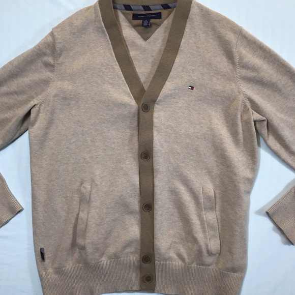 Tommy Hilfiger Mens Button Up Cardigan Size XL Knit Long Sleeve Sweater Academia - Picture 10 of 14
